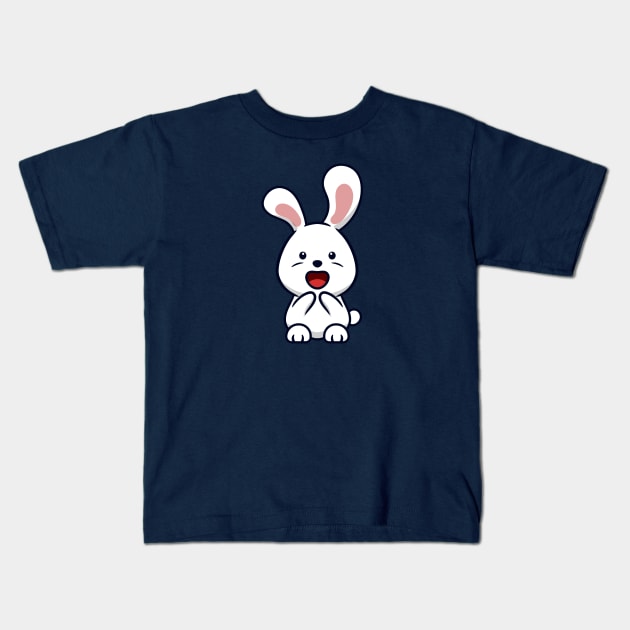 cute bunny cartoon Kids T-Shirt by garistipis